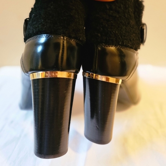 Burberry Leather Ankle Boots with fur trim size 38.5 US 8.5 NEW. - Picture 3 of 5